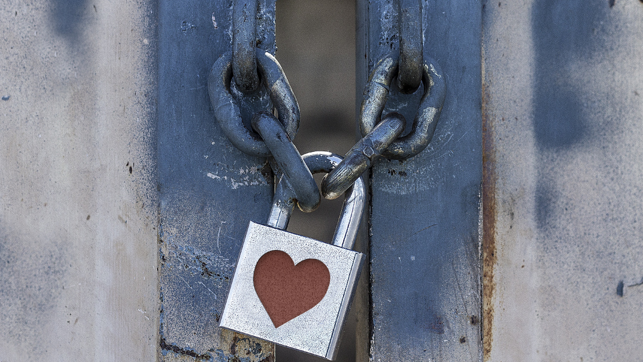 Gray Padlock on Blue Metal Door. Wallpaper in 1280x720 Resolution