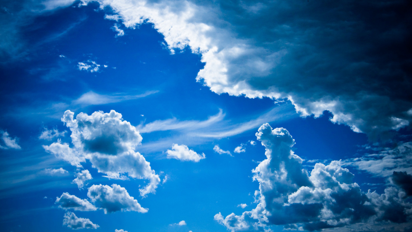 Nuages Blancs et Ciel Bleu Pendant la Journée. Wallpaper in 1366x768 Resolution