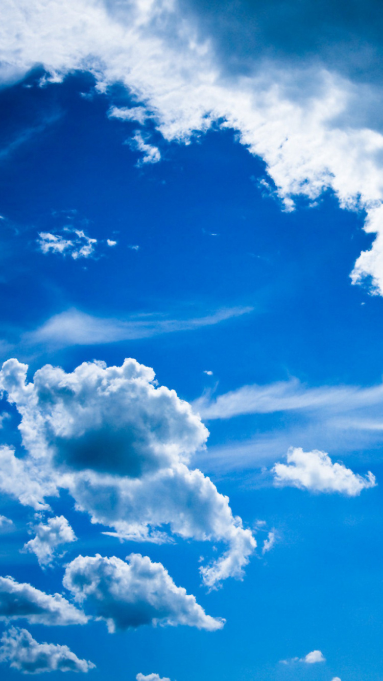 White Clouds and Blue Sky During Daytime. Wallpaper in 750x1334 Resolution