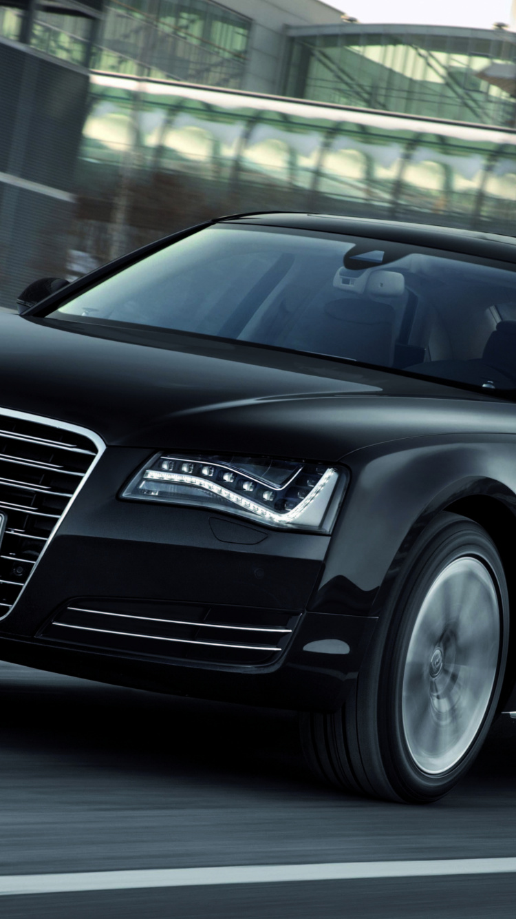 Schwarzer Audi a 4 Limousine. Wallpaper in 750x1334 Resolution
