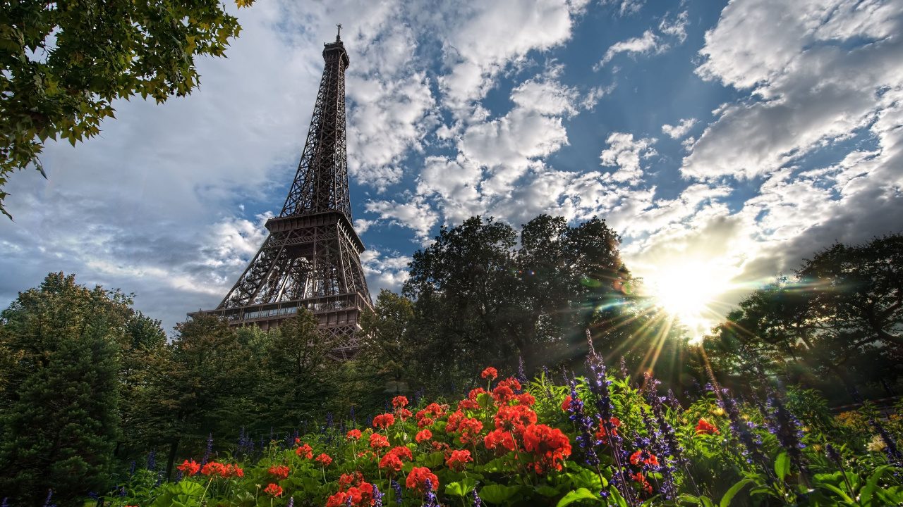 艾菲尔铁塔, 性质, 里程碑, 巴黎的埃菲尔铁塔, 天空 壁纸 1280x720 允许