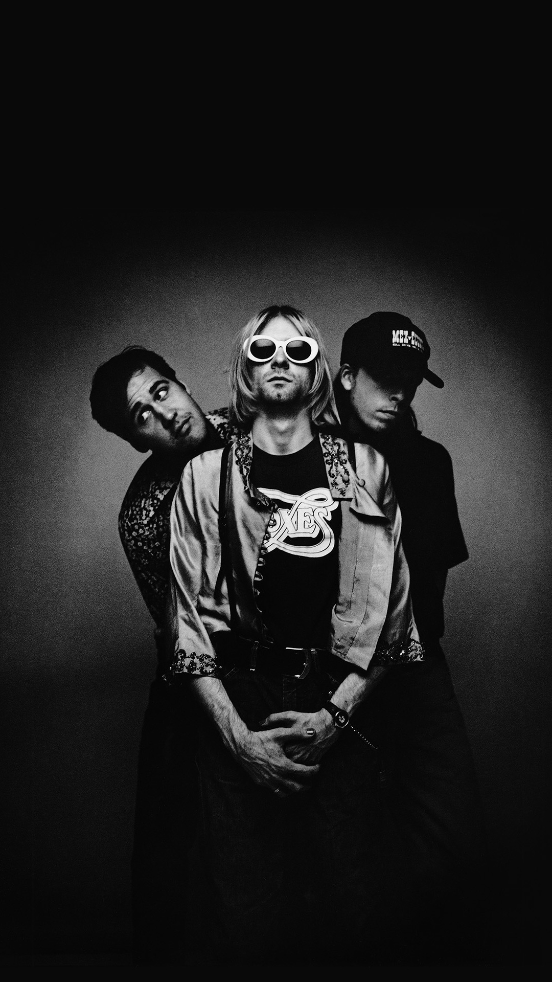 Nirwana, Schwarz, Monochrom, Monochrome-Modus, Foo Fighters. Wallpaper in 1080x1920 Resolution