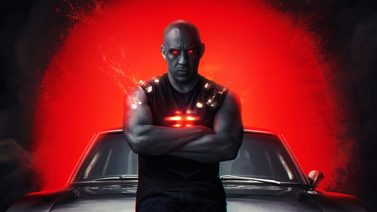 Vin Diesel Bloodshot, Vin Diesel, Fast Furious 9, Dominic Toretto, Hood. Wallpaper in 1280x720 Resolution