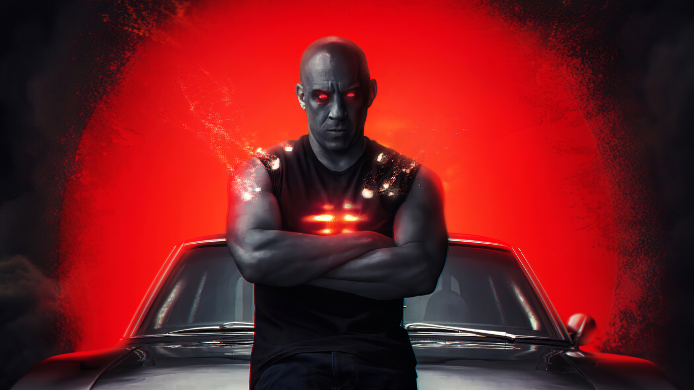 Vin Diesel Bloodshot, Vin Diesel, Fast Furious 9, Dominic Toretto, Hood. Wallpaper in 1366x768 Resolution