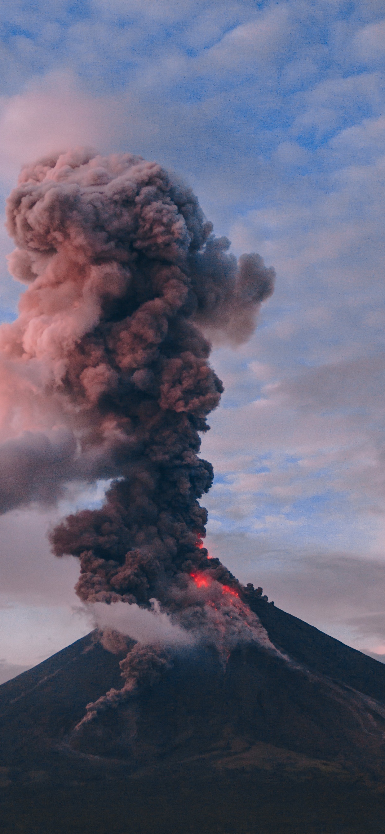 类型的火山爆发, 屏蔽火山, 烟雾, 污染, 气氛 壁纸 1242x2688 允许