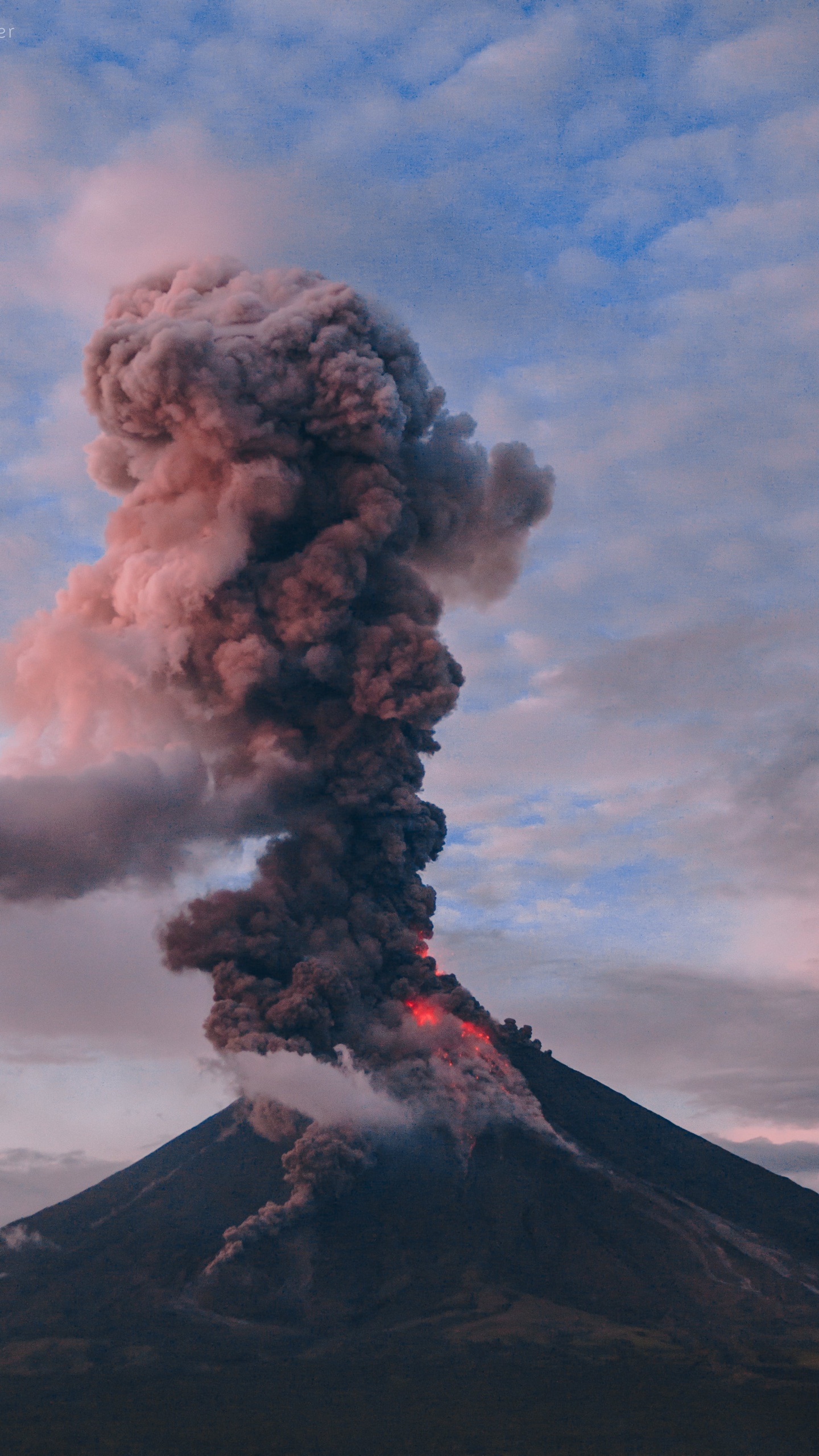 类型的火山爆发, 屏蔽火山, 烟雾, 污染, 气氛 壁纸 1440x2560 允许