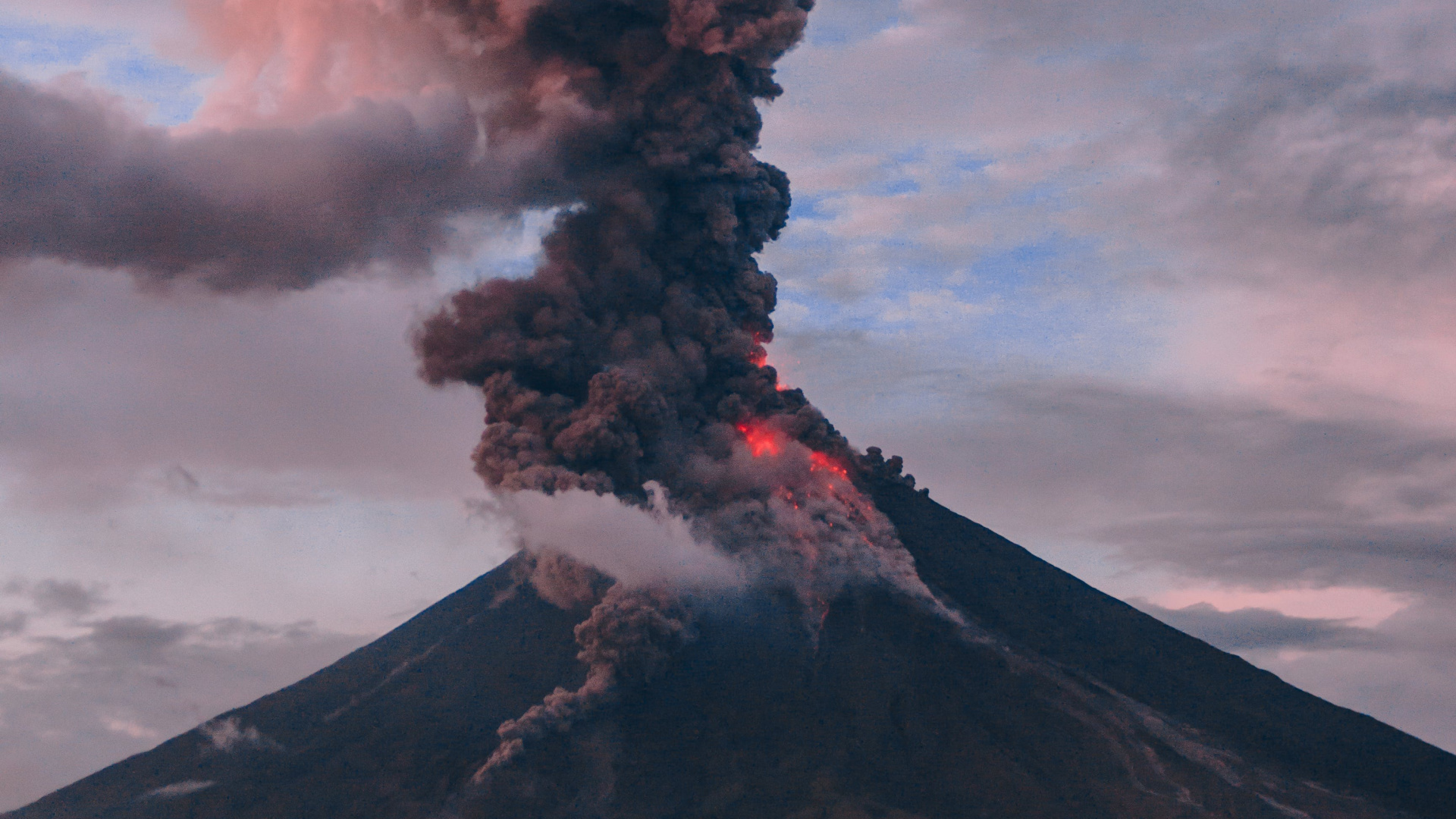 类型的火山爆发, 屏蔽火山, 烟雾, 污染, 气氛 壁纸 1920x1080 允许