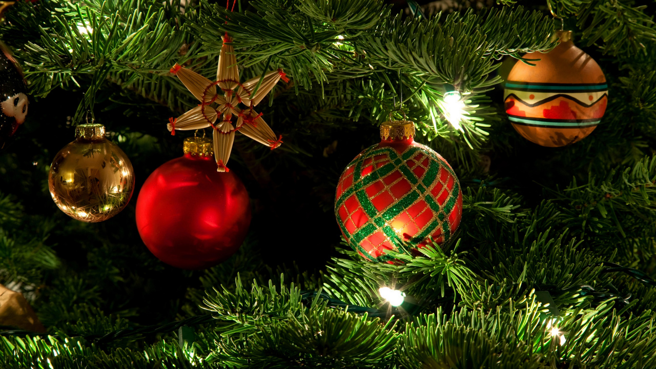 Le Jour De Noël, Ornement de Noël, Décoration de Noël, Arbre de Noël, Sapin. Wallpaper in 1280x720 Resolution