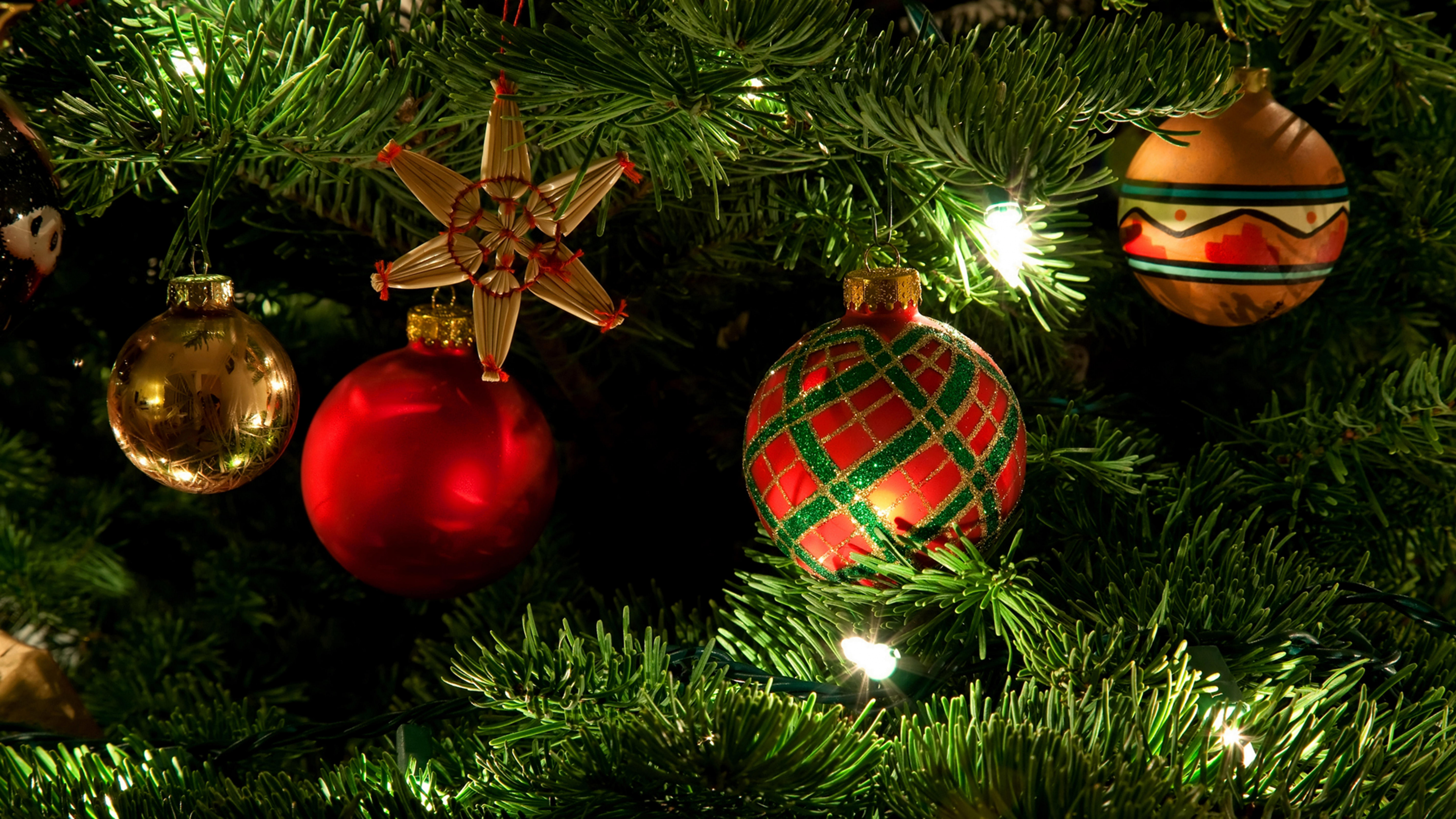 Le Jour De Noël, Ornement de Noël, Décoration de Noël, Arbre de Noël, Sapin. Wallpaper in 3840x2160 Resolution