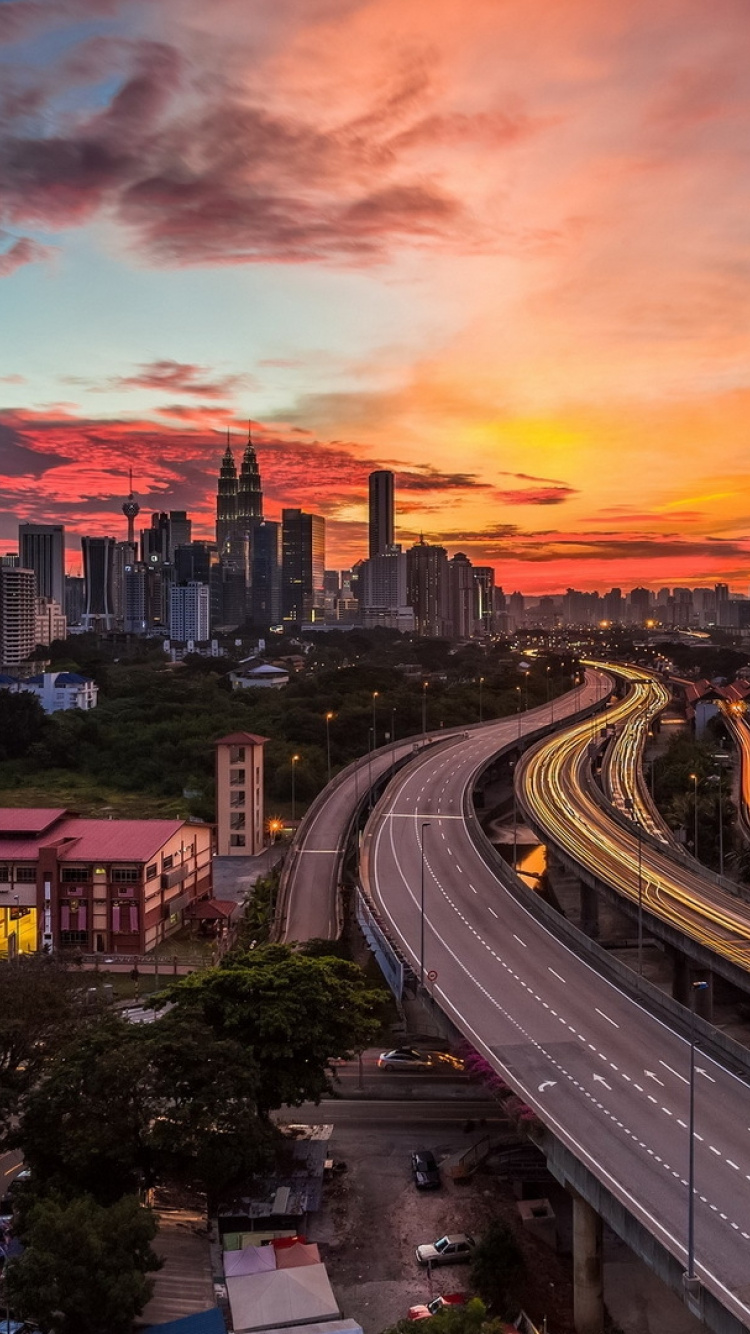 城市景观, 城市, 大都会, 黄昏, 天空 壁纸 750x1334 允许