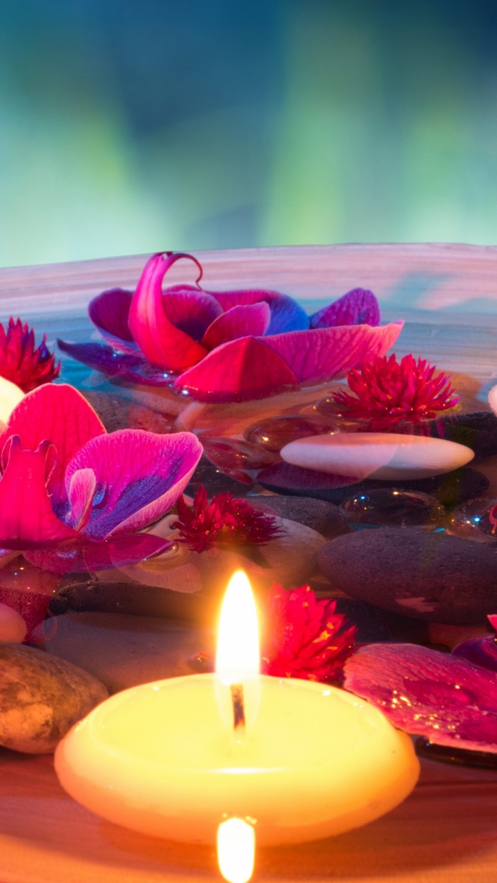 Relaxation, Éclairage, Bougie, Pink, Purple. Wallpaper in 720x1280 Resolution