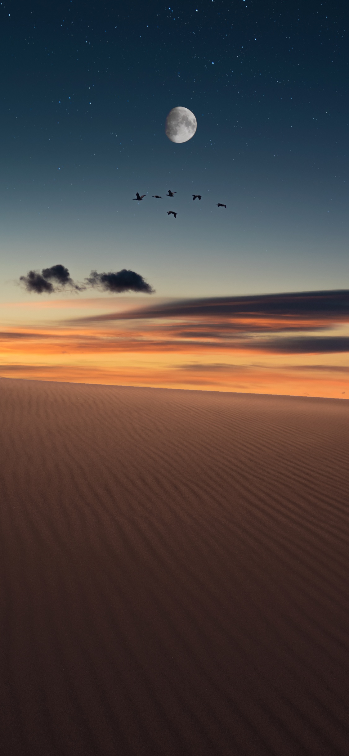 Horizon, Natural Environment, Cloud, Sand, Sky. Wallpaper in 1125x2436 Resolution