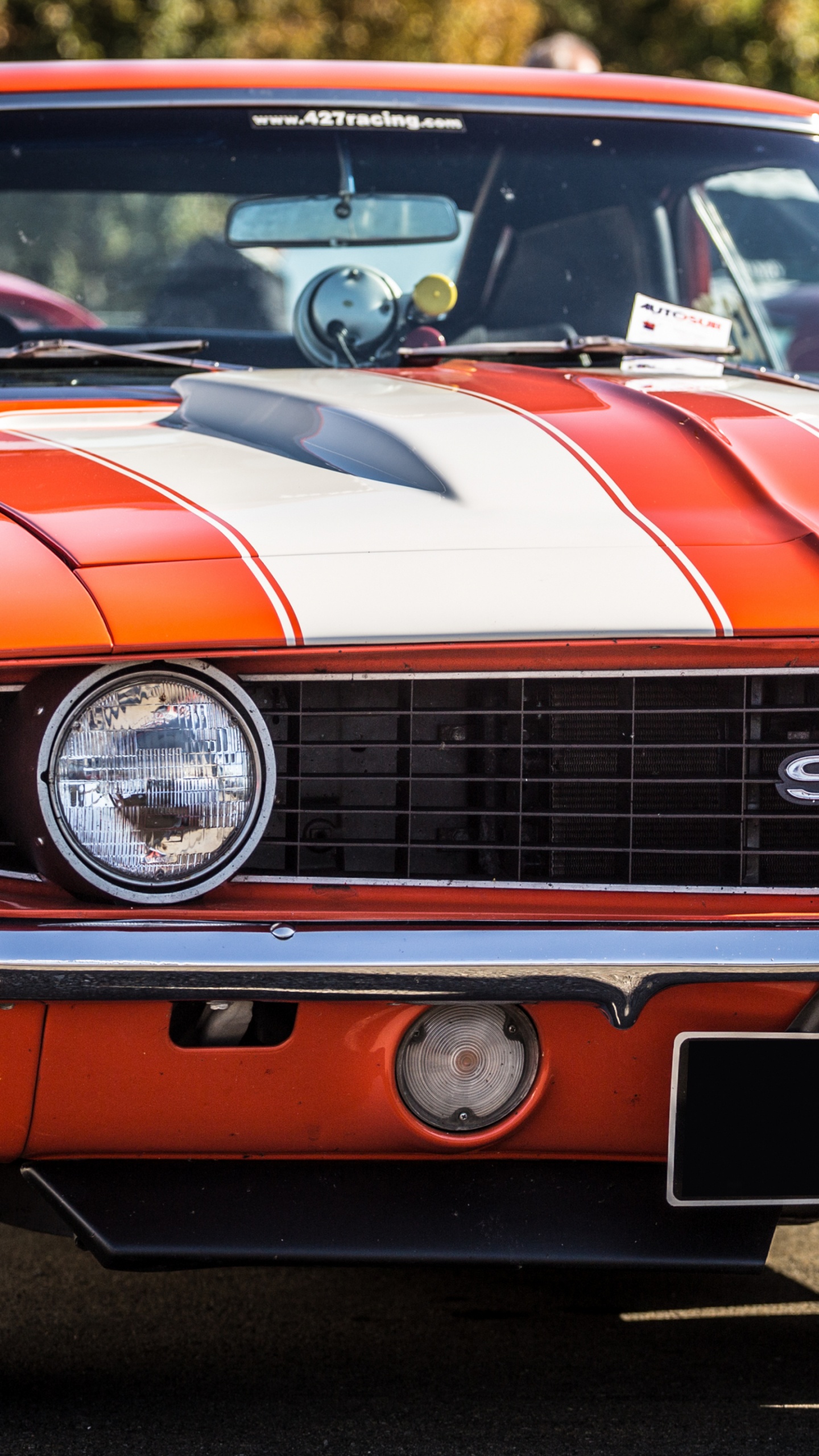 Red and Black Chevrolet Camaro. Wallpaper in 1440x2560 Resolution