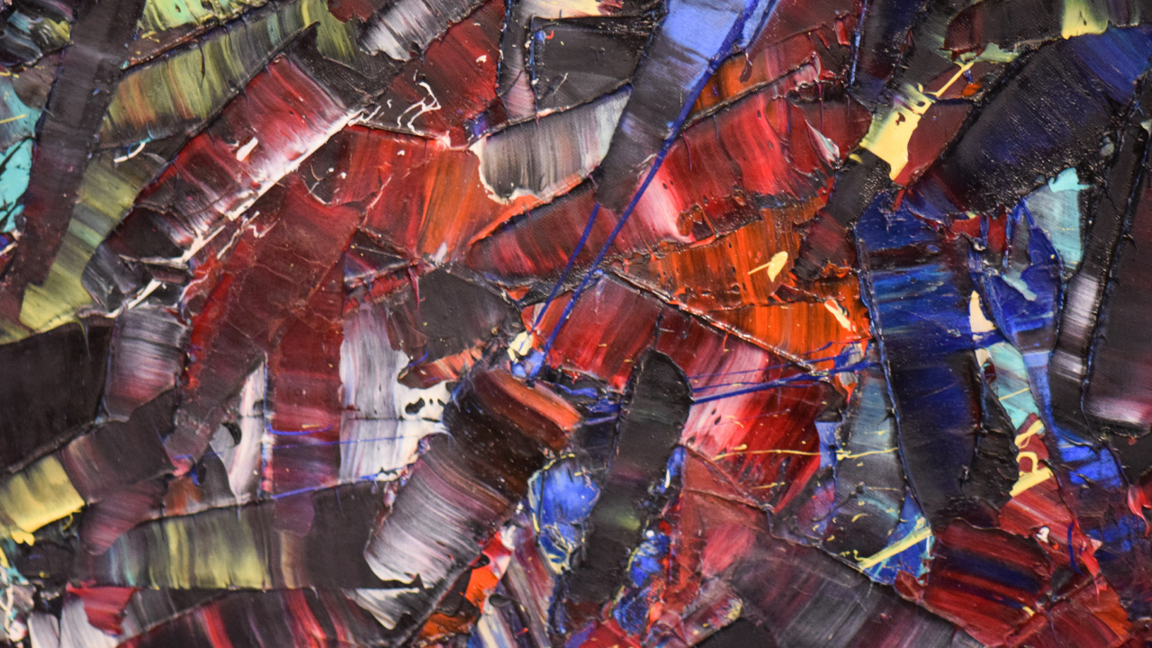 Point de Rencontre Riopelle, Painting, Art, Red, Urban Design. Wallpaper in 1280x720 Resolution