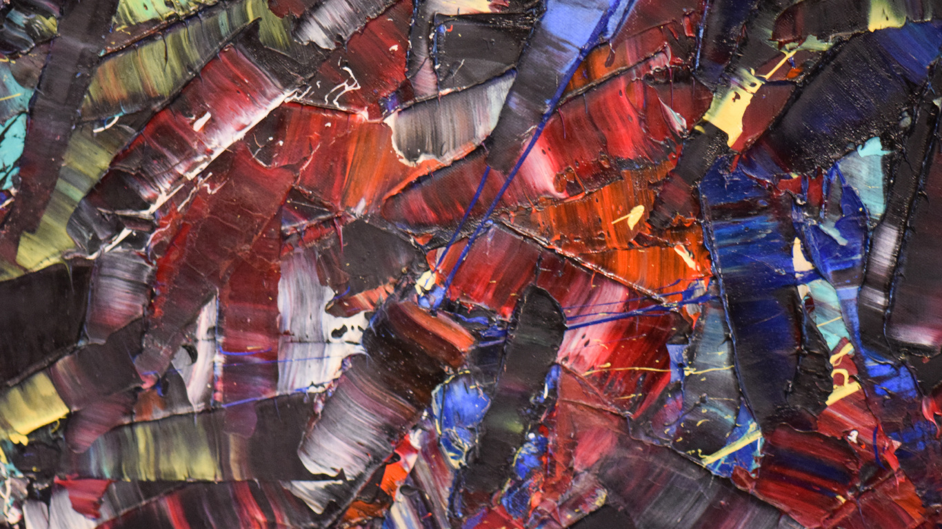 Point de Rencontre Riopelle, Painting, Art, Red, Urban Design. Wallpaper in 1366x768 Resolution