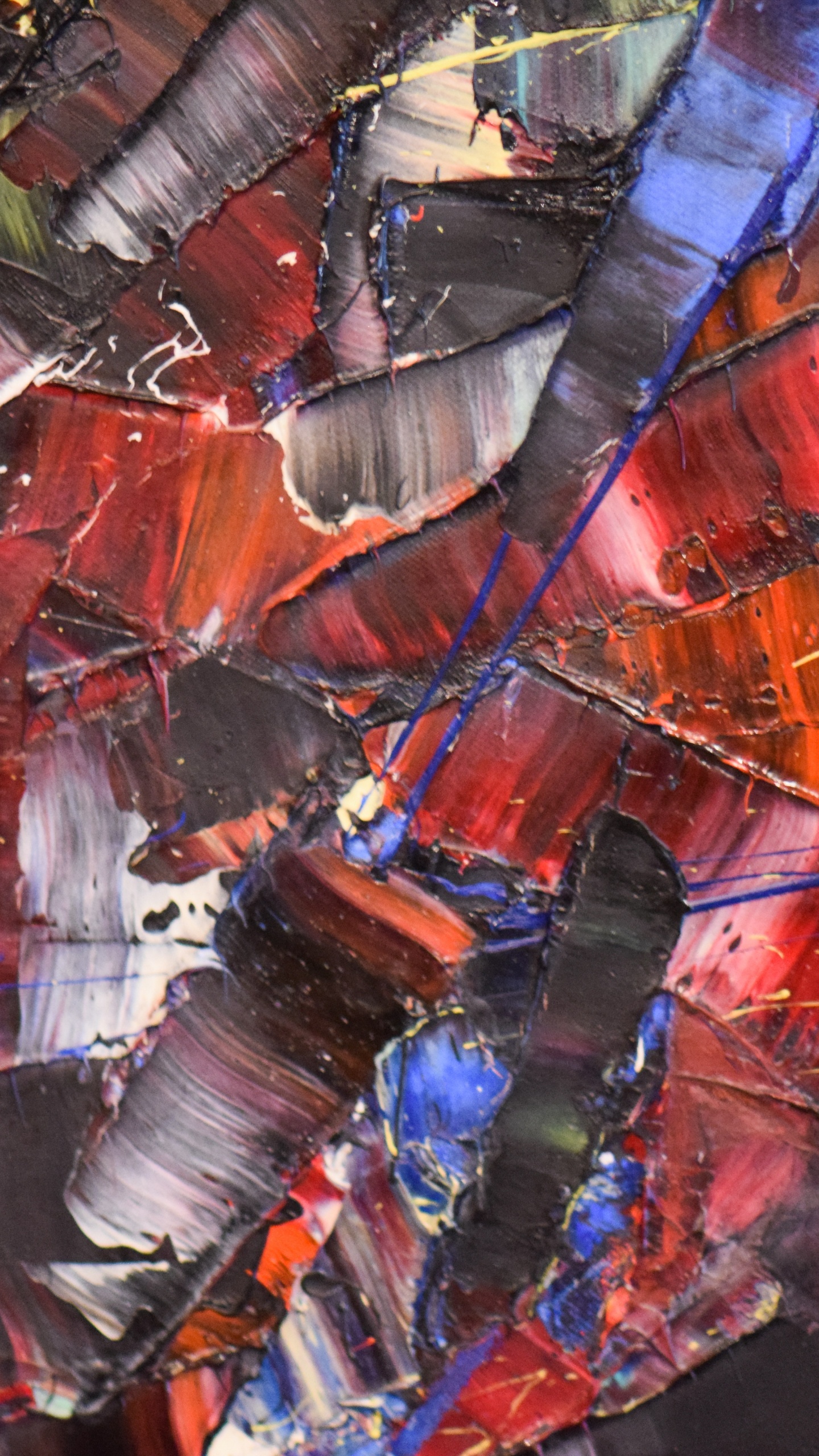 Point de Rencontre Riopelle, Painting, Art, Red, Urban Design. Wallpaper in 1440x2560 Resolution