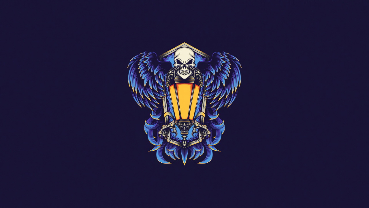 Logo de Dragon Dorado y Azul. Wallpaper in 1280x720 Resolution