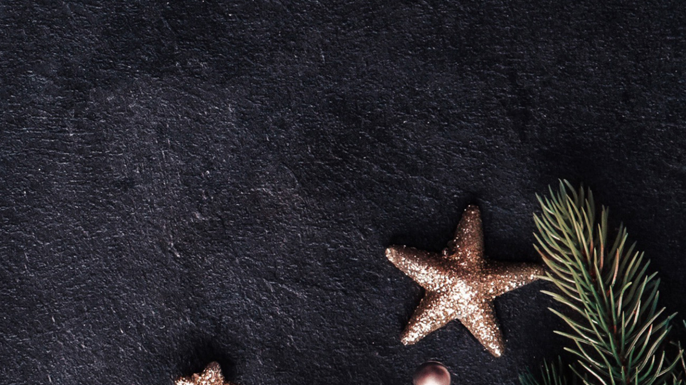 New Year, Christmas, Apples, Star, Astronomical Object. Wallpaper in 1366x768 Resolution