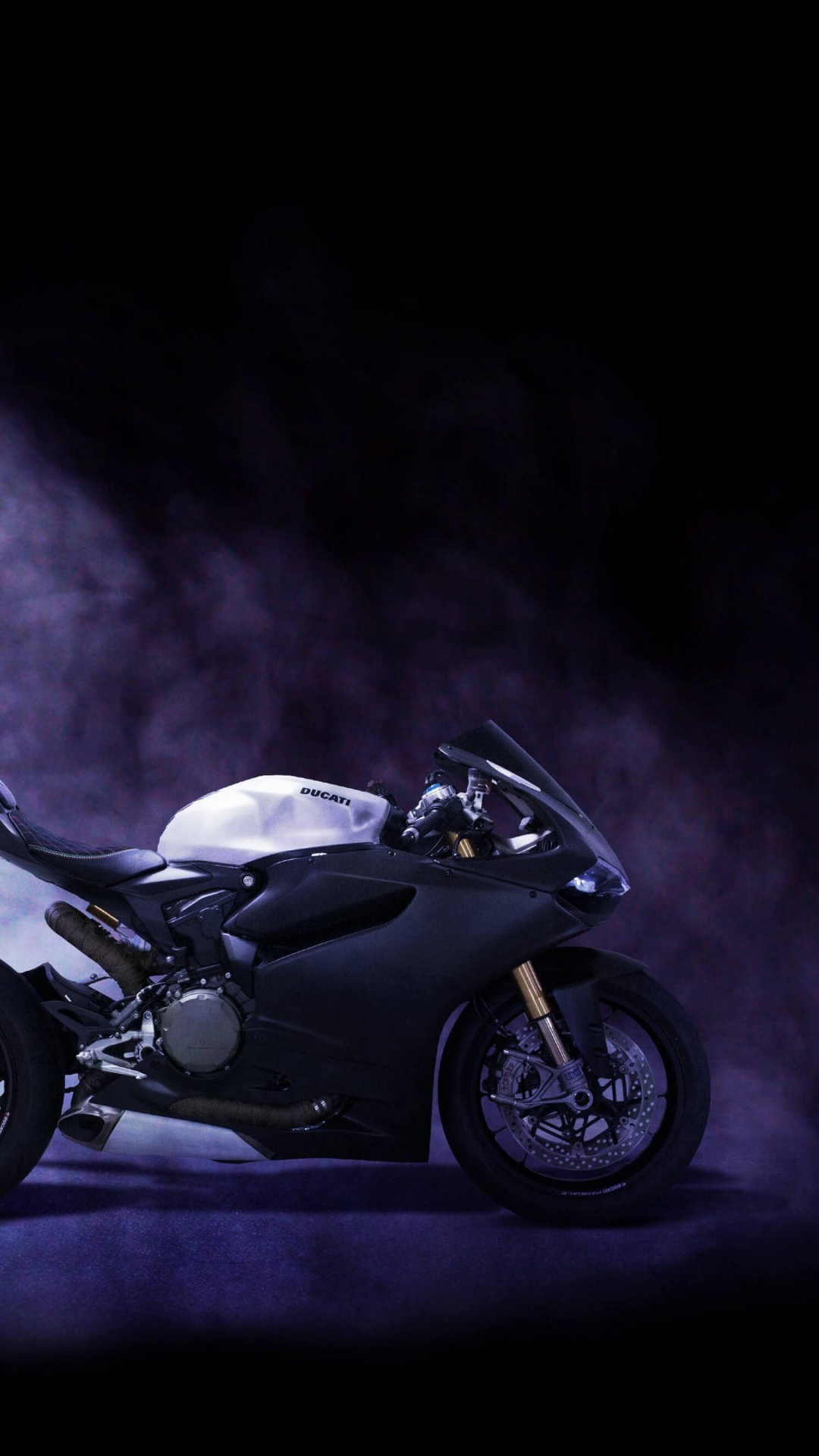 Black and Silver Motorcycle in a Dark Room. Wallpaper in 1080x1920 Resolution