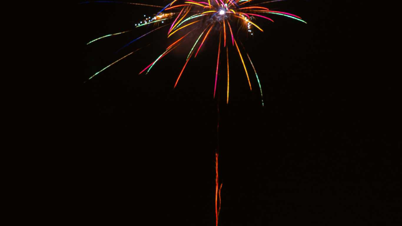 Fireworks, New Year, Party, New Years Eve, Night. Wallpaper in 1366x768 Resolution