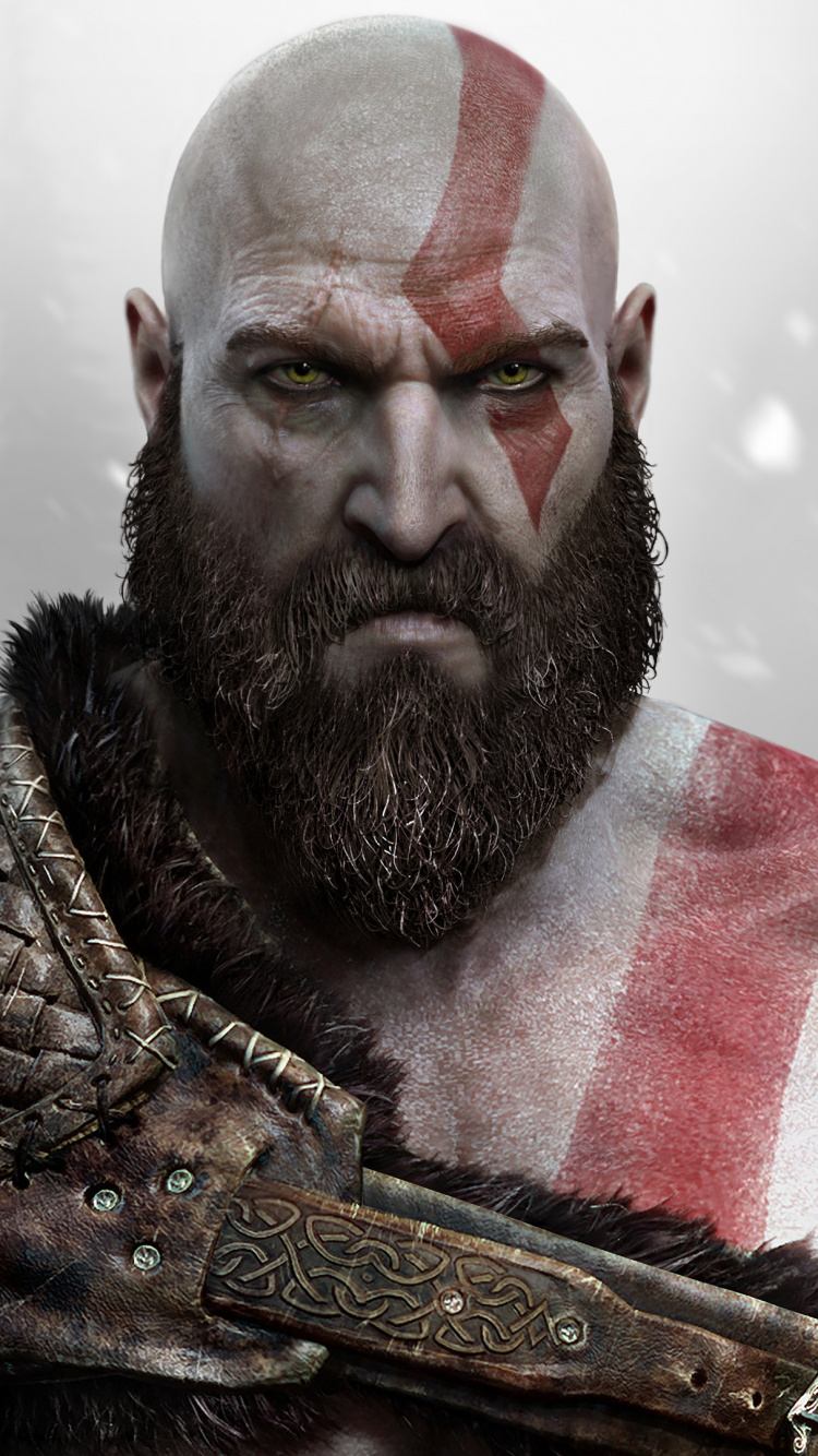 Gott Des Krieges, God of War Iii, Kratos, Playstation 4, Kehllappen. Wallpaper in 750x1334 Resolution
