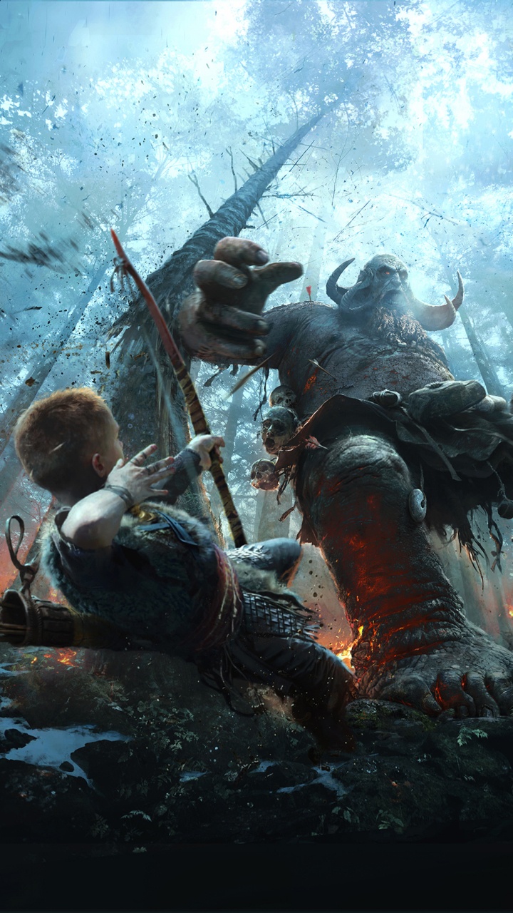 Gott Des Krieges, Kratos, God of War Iii, Playstation 4, Movie. Wallpaper in 720x1280 Resolution