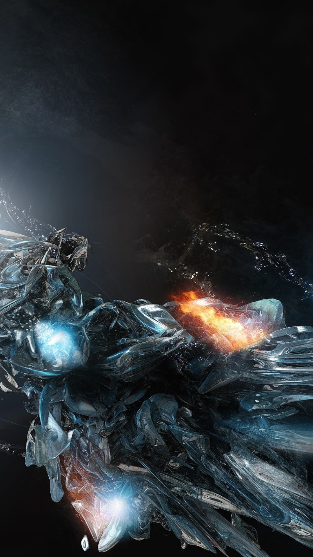 Humo Blanco y Negro Sobre Fondo Negro. Wallpaper in 1080x1920 Resolution