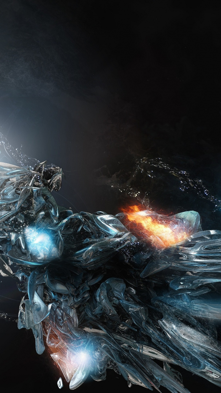 Humo Blanco y Negro Sobre Fondo Negro. Wallpaper in 750x1334 Resolution