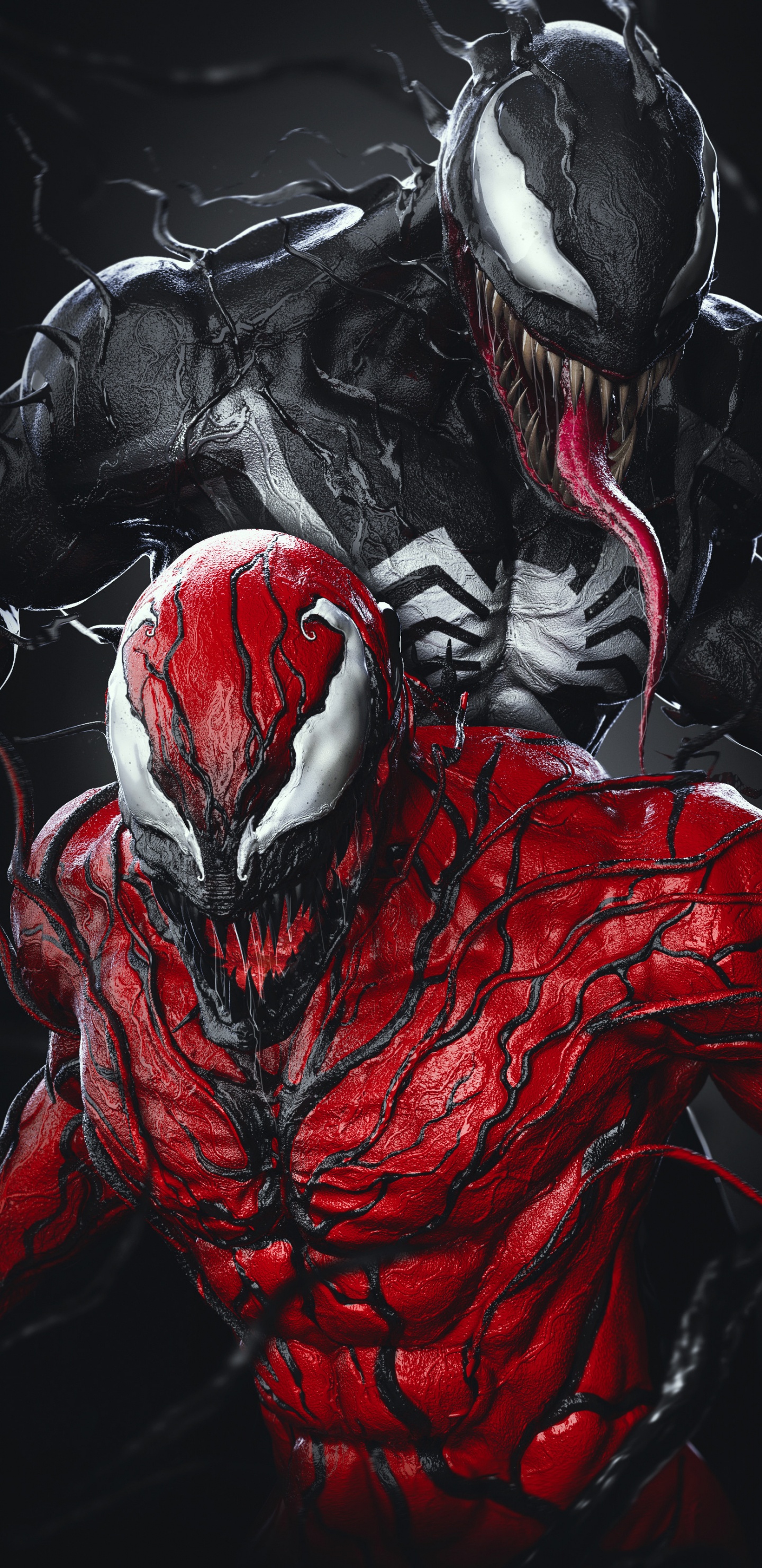 SpiderMan vs Venom 4K Wallpaper for iPhone