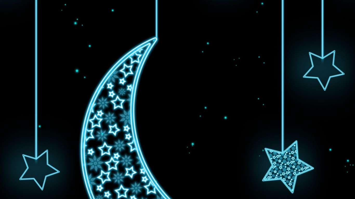 Estrella Lunar, Luna, de la Media Luna. Wallpaper in 1366x768 Resolution