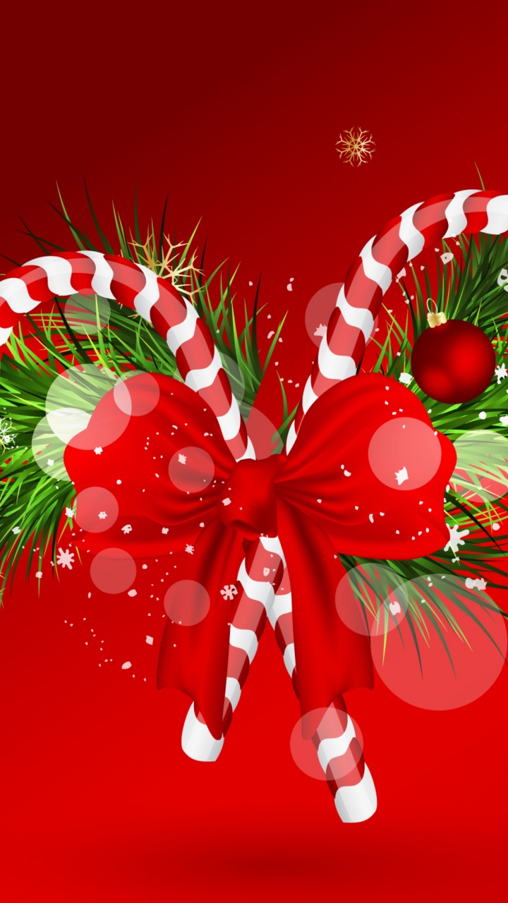 Candy Cane, Christmas Day, Candy, Christmas Decoration, Christmas Ornament. Wallpaper in 720x1280 Resolution