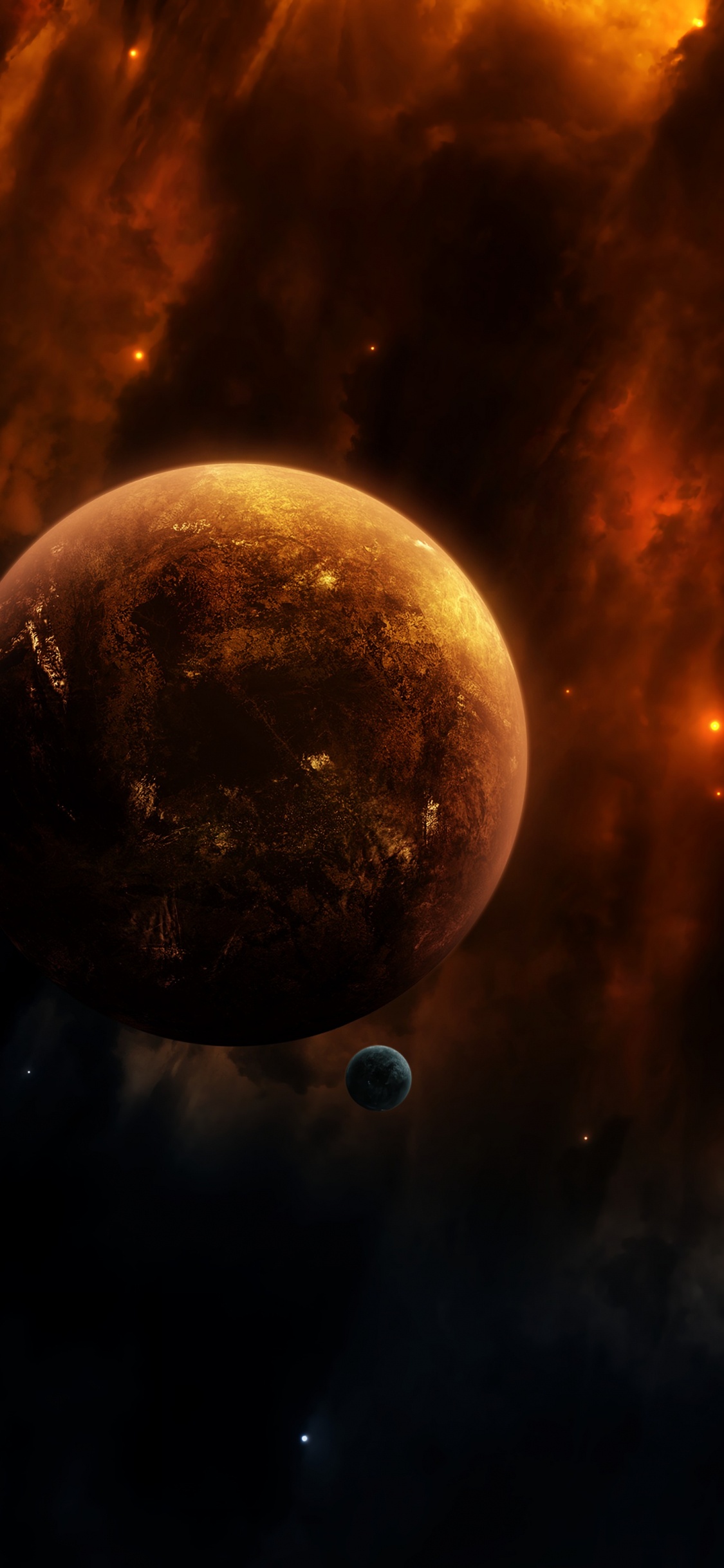 Vollmond am Himmel. Wallpaper in 1125x2436 Resolution