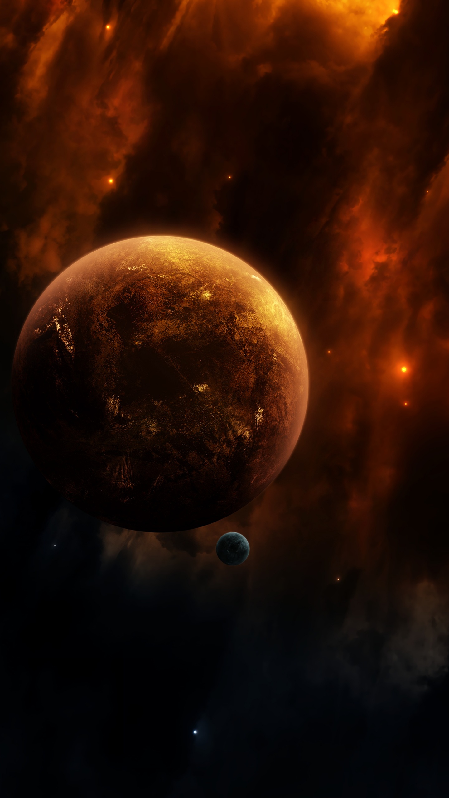 Vollmond am Himmel. Wallpaper in 1440x2560 Resolution