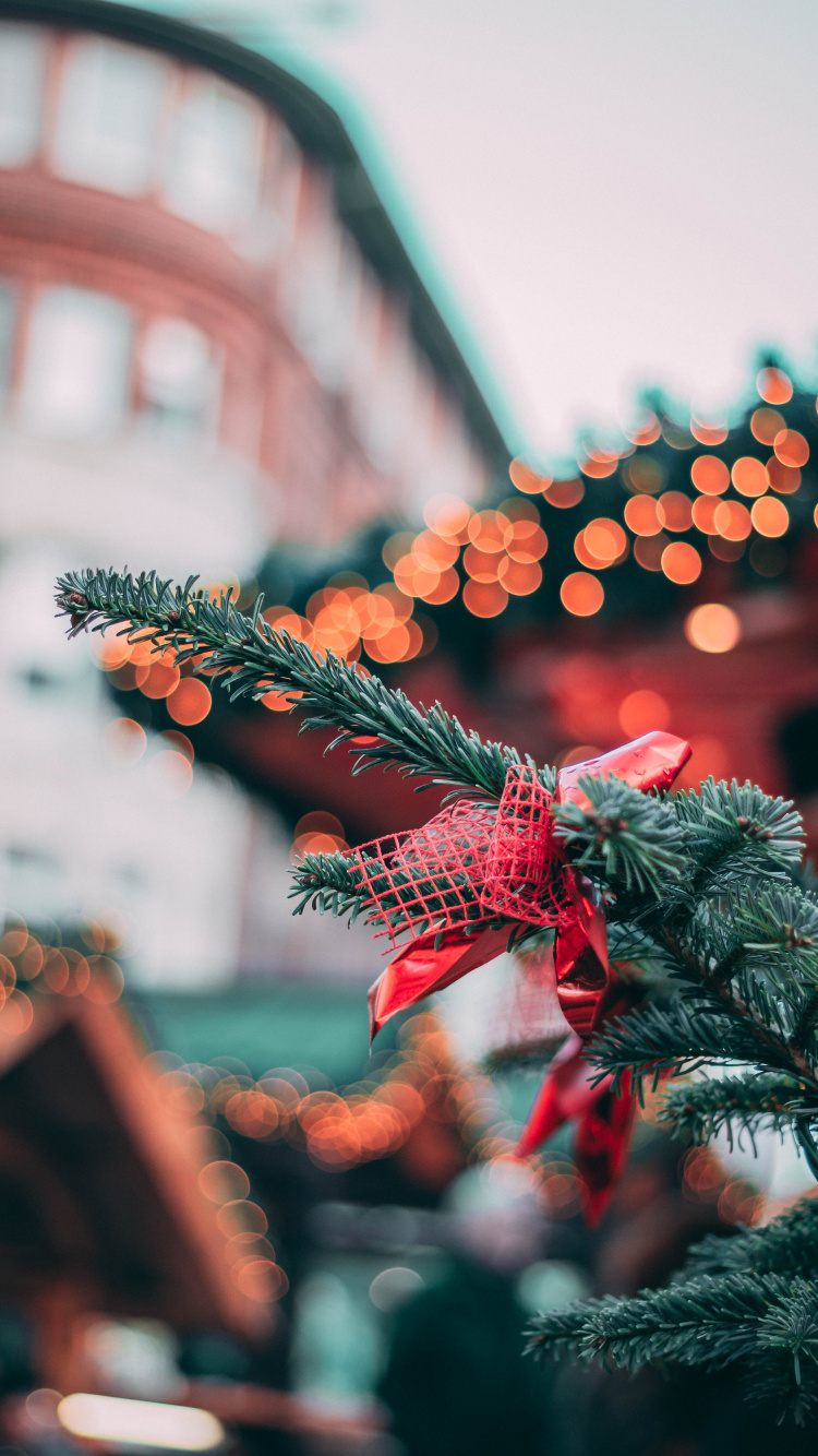 Download 750x1334 Wallpaper New Year, Christmas Day, Bokeh, Red, Green New Year, Christmas Day, Bokeh, Red, Green. Wallpaper in 750x1334 Resolution