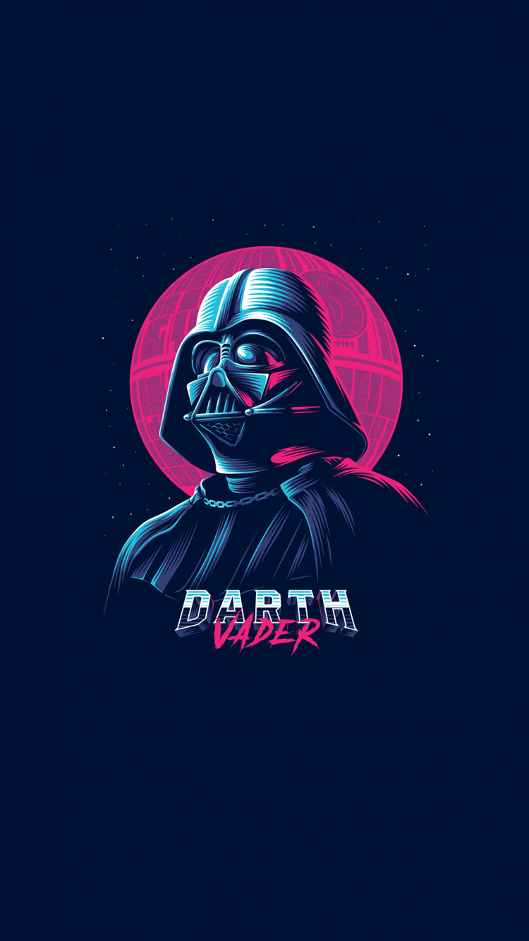 Darth Vader Retro Art, Darth Vader, Star Wars, Art, C-3PO. Wallpaper in 750x1334 Resolution