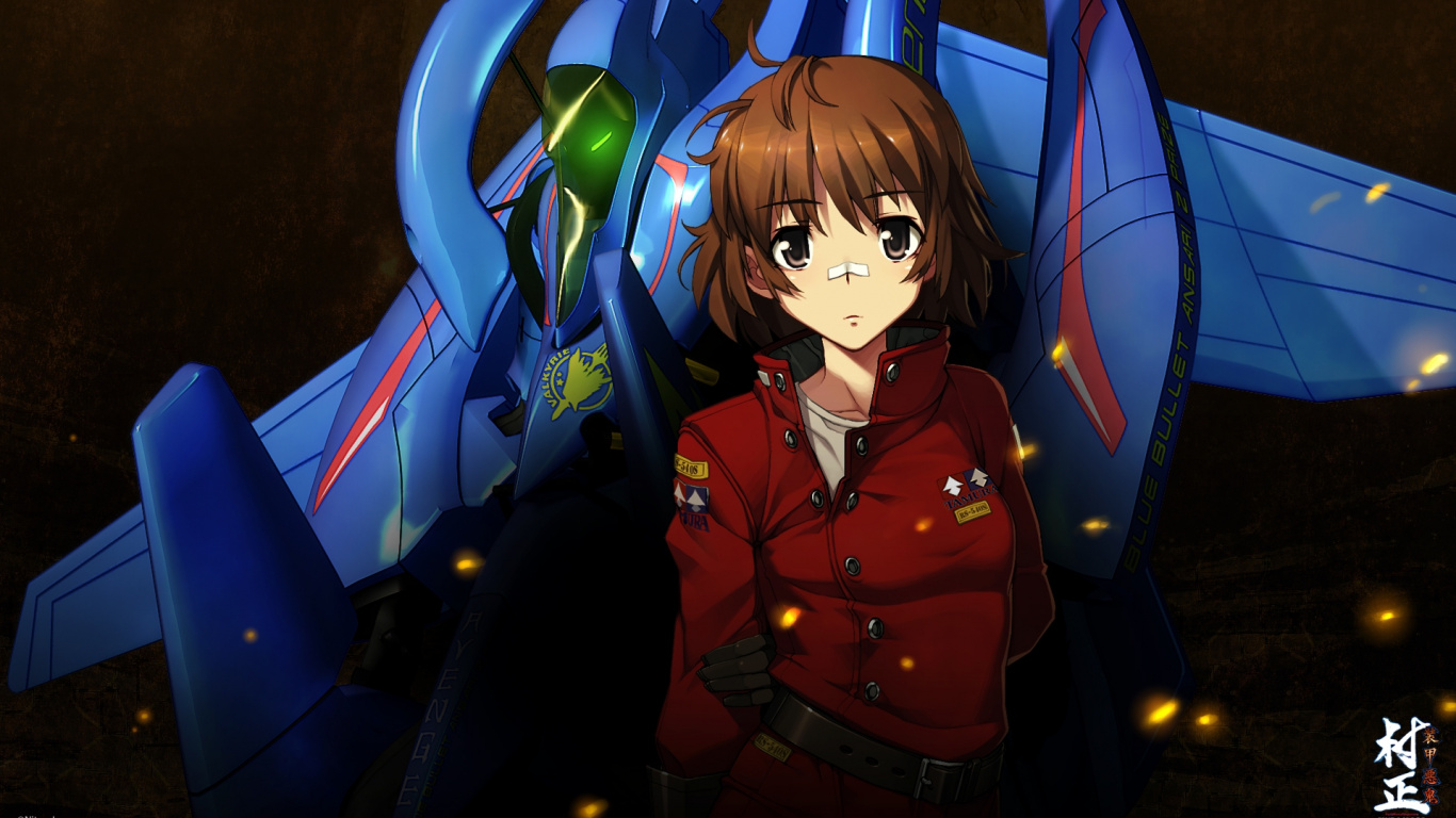 Femme en Chemise à Manches Longues Rouge et Bleu Personnage Anime. Wallpaper in 1366x768 Resolution