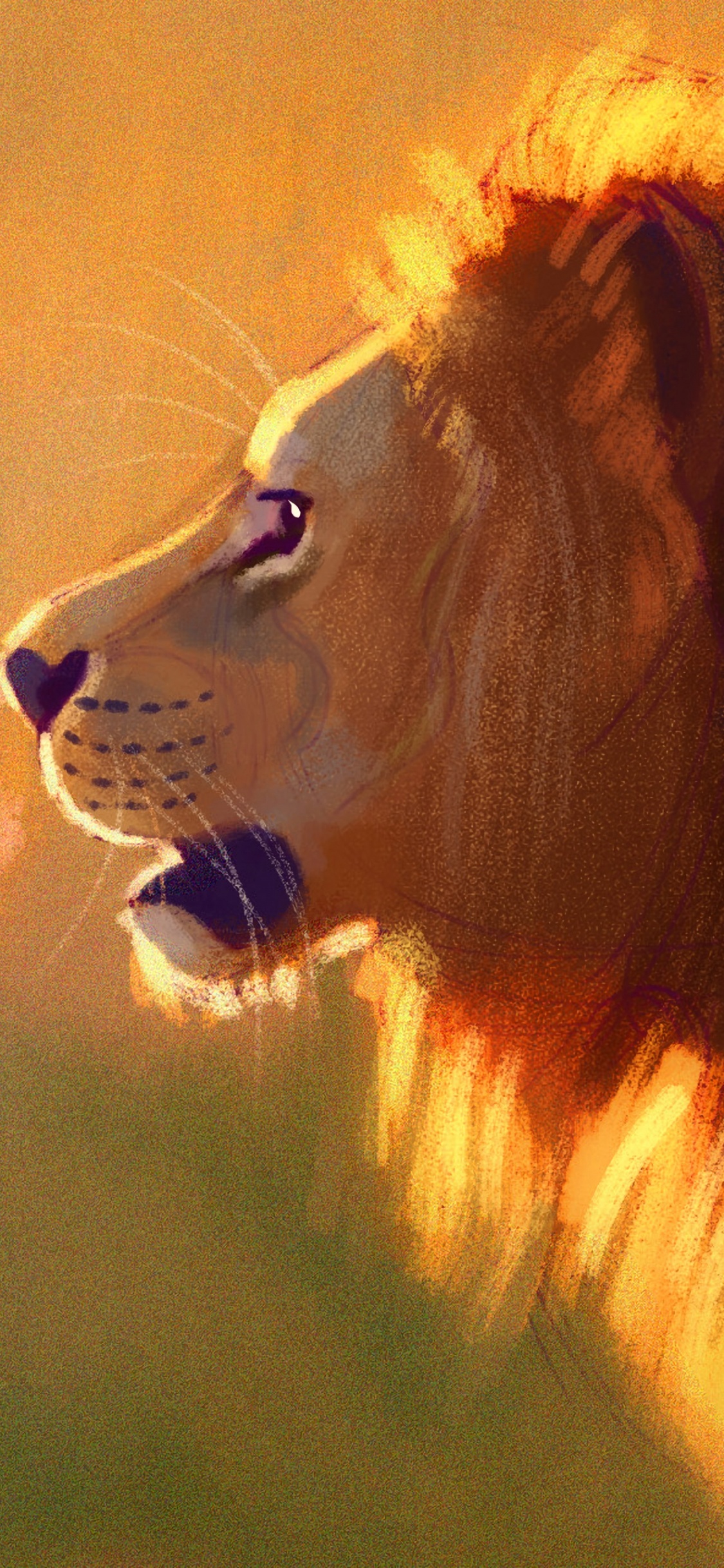 Lion Couché Sur L'herbe Verte Pendant la Journée. Wallpaper in 1125x2436 Resolution