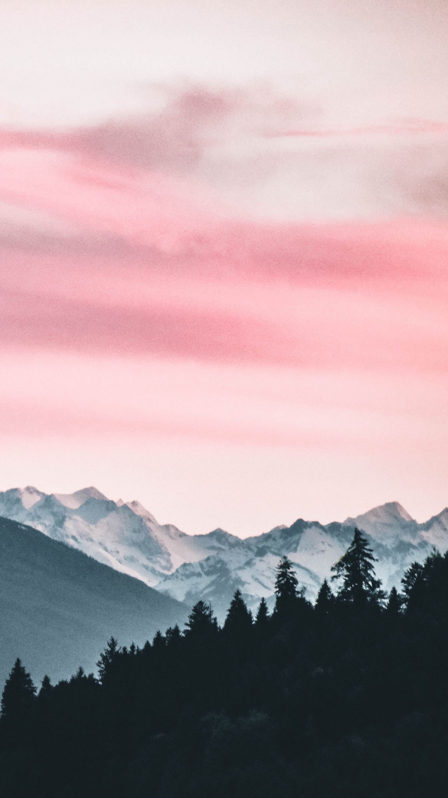 Bergigen Landschaftsformen, Natur, Bergkette, Cloud, Pink. Wallpaper in 1440x2560 Resolution