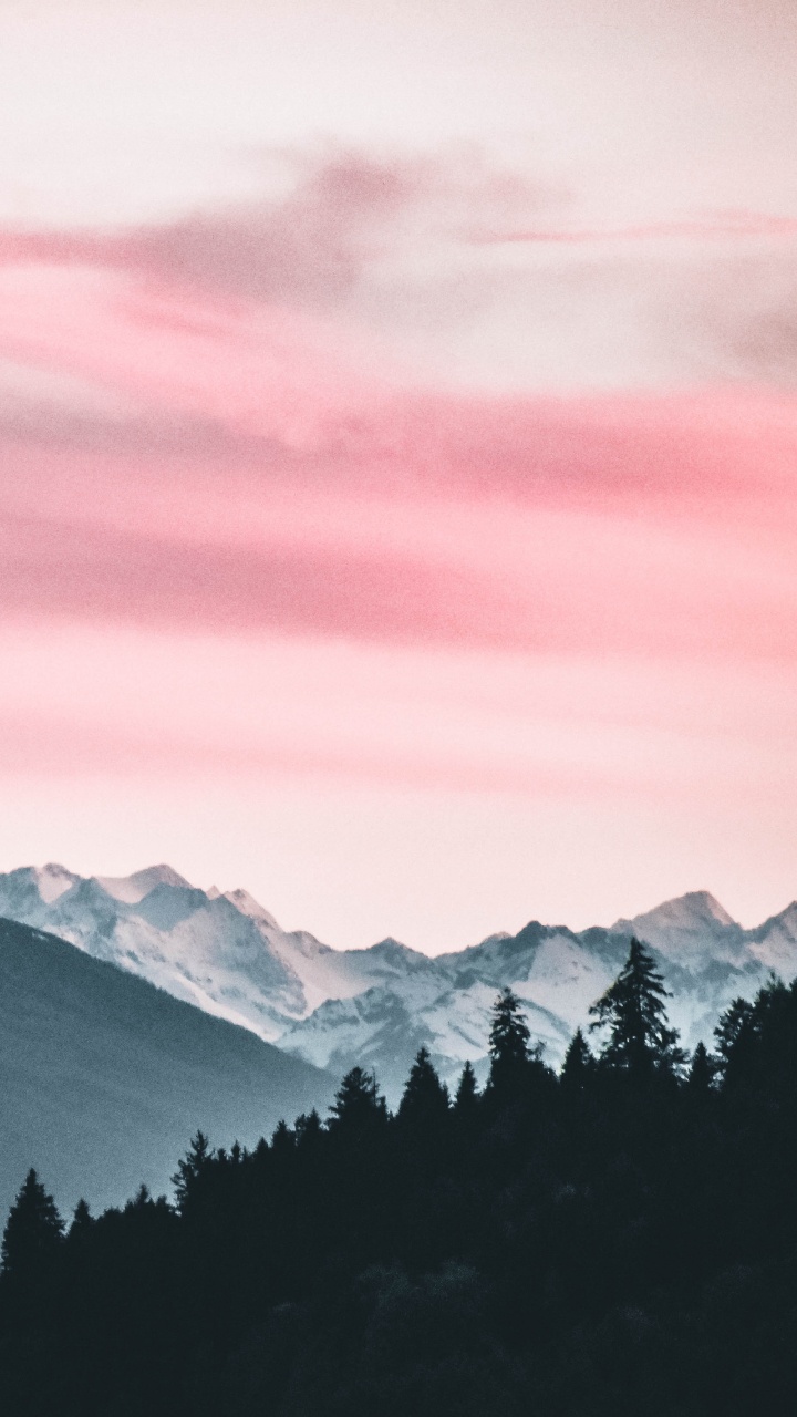 Bergigen Landschaftsformen, Natur, Bergkette, Cloud, Pink. Wallpaper in 720x1280 Resolution