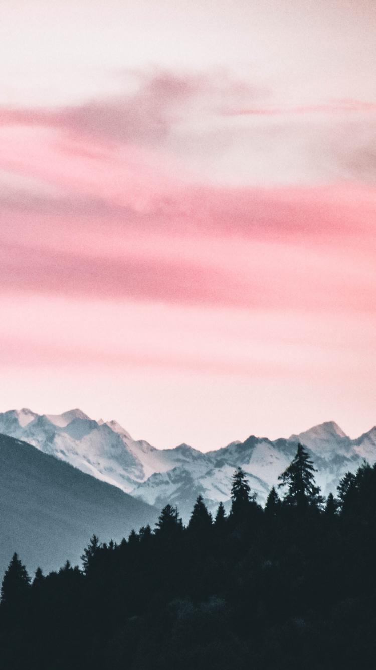 Bergigen Landschaftsformen, Natur, Bergkette, Cloud, Pink. Wallpaper in 750x1334 Resolution