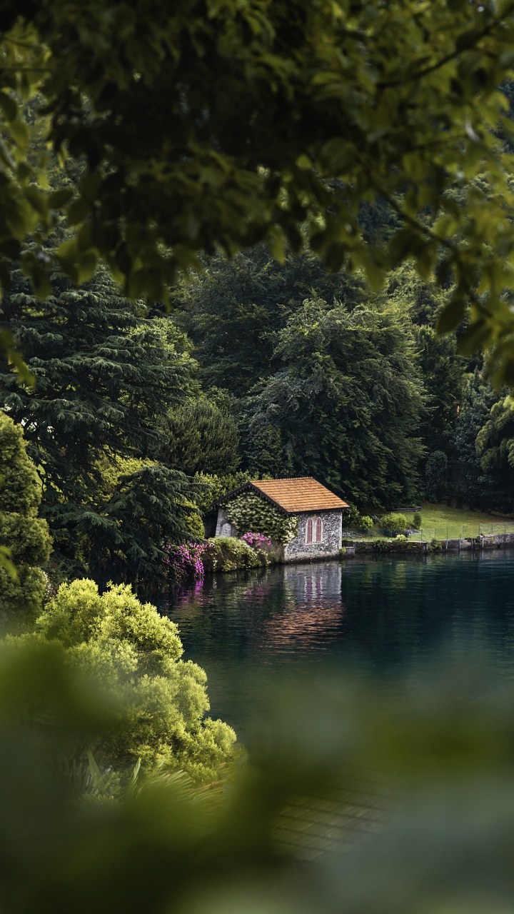 Lake, Natural Landscape, Nature, Green, Water. Wallpaper in 720x1280 Resolution