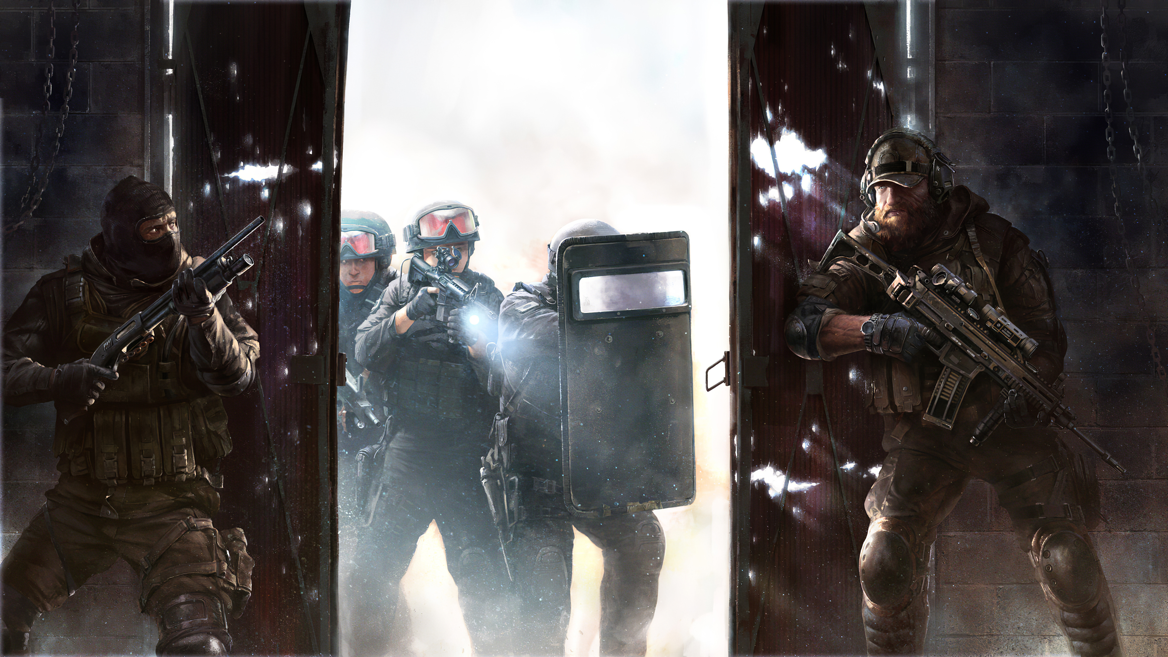 2 Hommes en Casque Noir et Casque Noir. Wallpaper in 3840x2160 Resolution