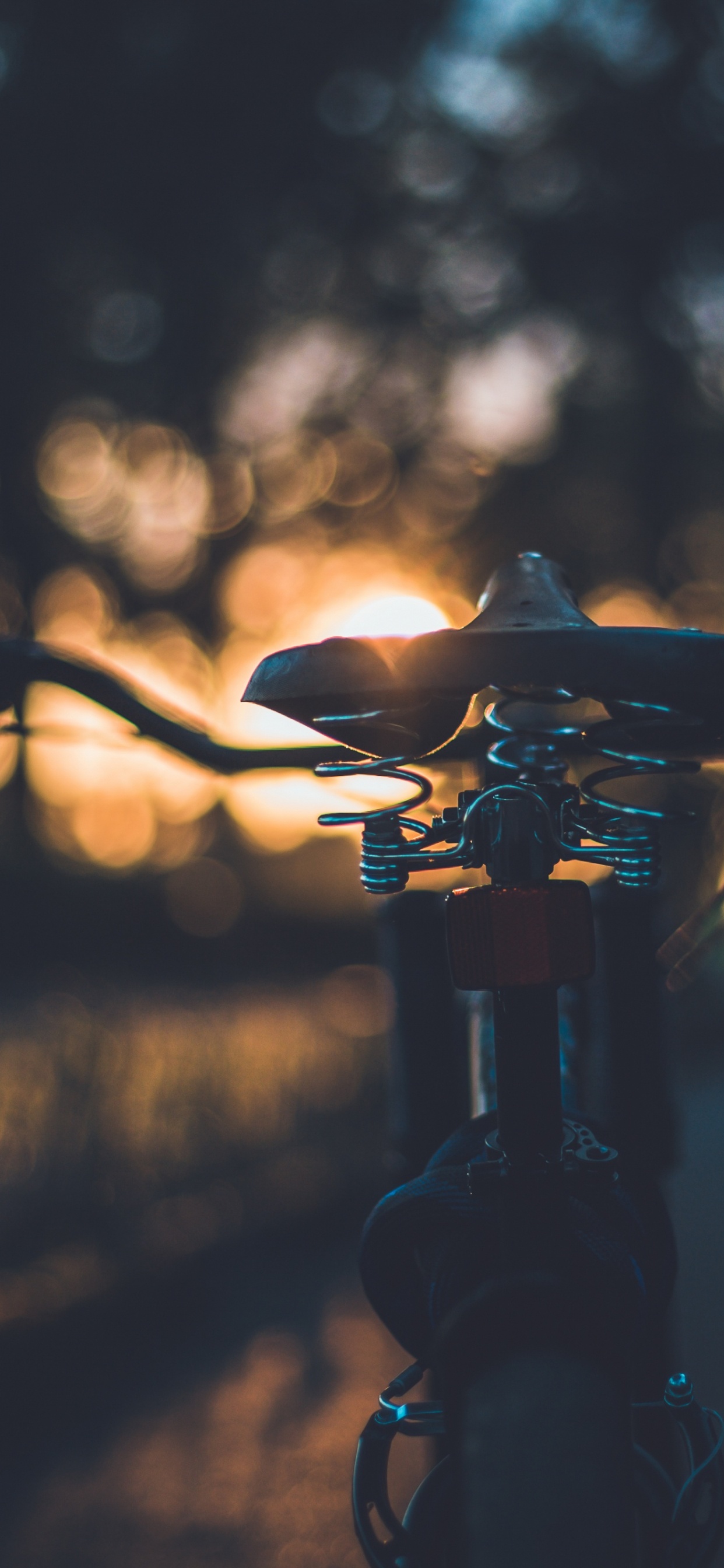 Silhouette de Vélo Pendant le Coucher du Soleil. Wallpaper in 1242x2688 Resolution