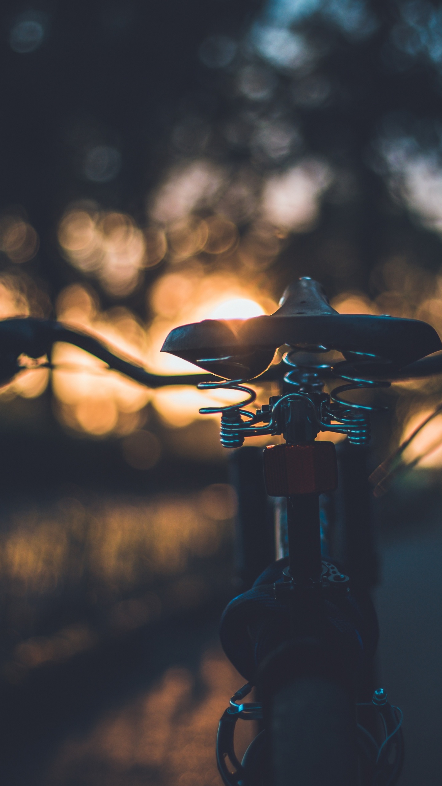 Silhouette de Vélo Pendant le Coucher du Soleil. Wallpaper in 1440x2560 Resolution