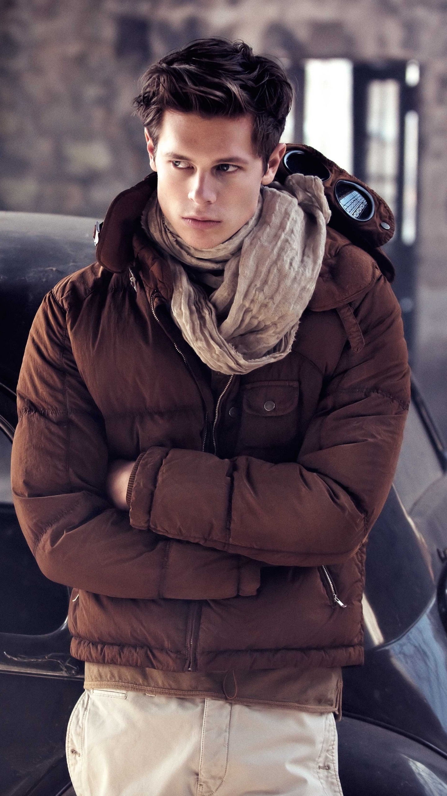 Jacket, Winter, Human, Car, Outerwear. Wallpaper in 1440x2560 Resolution