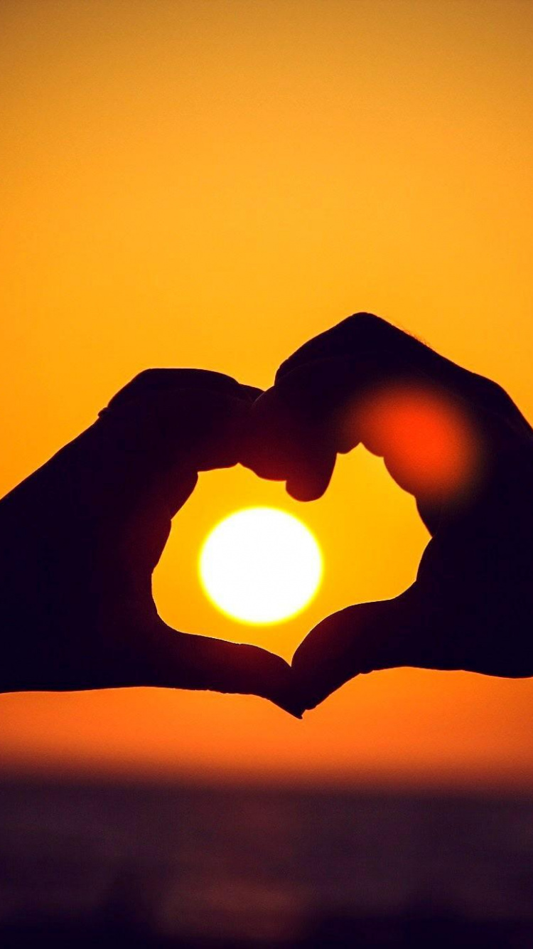 Coraz, Amor, Calor, Silueta, Romanticismo. Wallpaper in 750x1334 Resolution