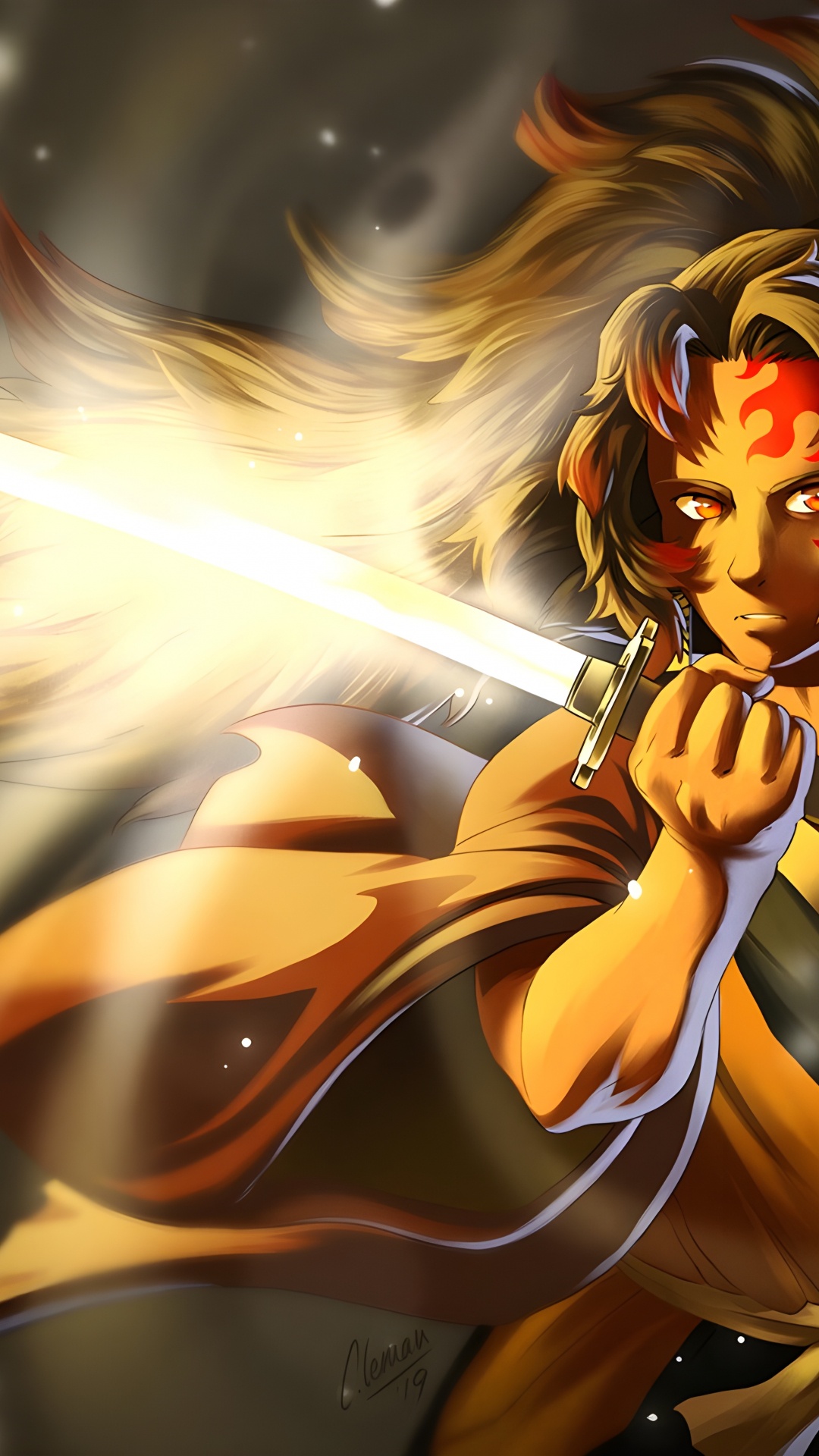 Art, L'anime, Tueur de Démons Kimetsu no Yaiba, Chasseur Chasseur, Fan Art. Wallpaper in 1080x1920 Resolution