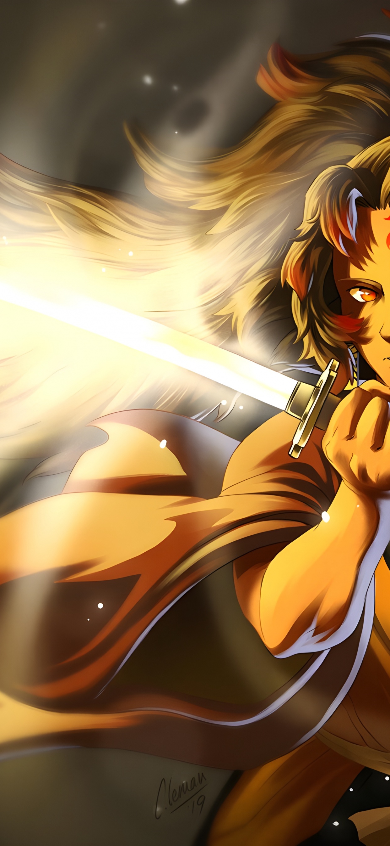 Art, L'anime, Tueur de Démons Kimetsu no Yaiba, Chasseur Chasseur, Fan Art. Wallpaper in 1242x2688 Resolution