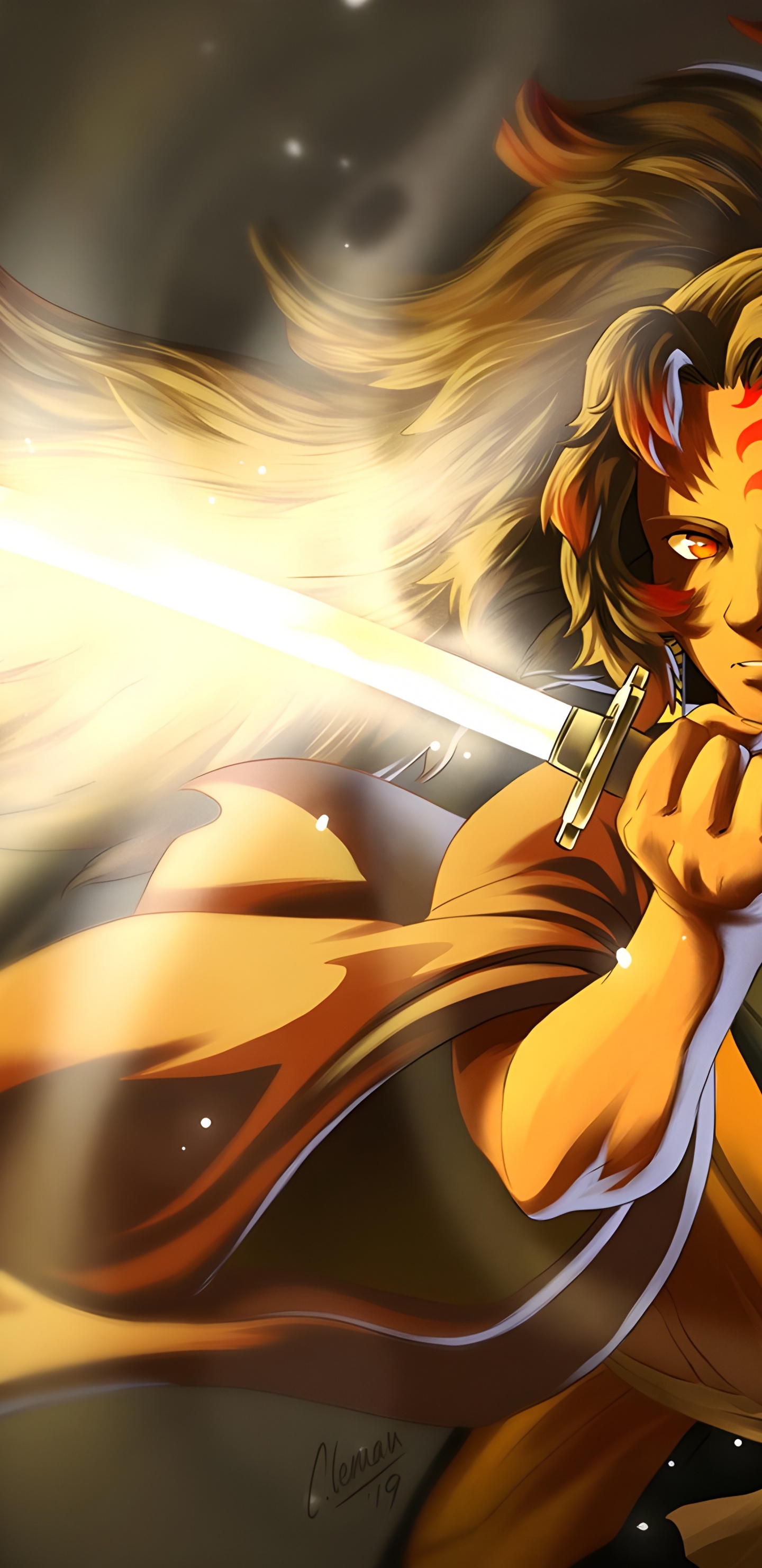 Art, L'anime, Tueur de Démons Kimetsu no Yaiba, Chasseur Chasseur, Fan Art. Wallpaper in 1440x2960 Resolution