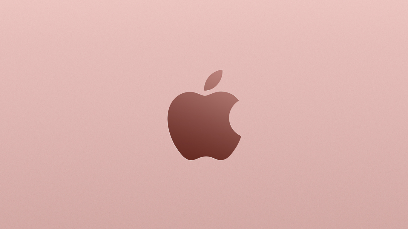 Apple, 黄金, 粉红色, 心脏, 天空 壁纸 1366x768 允许